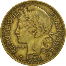 Coin, Cameroon, 2 Francs, 1924, Paris, EF(40-45), Aluminum-Bronze, KM:3