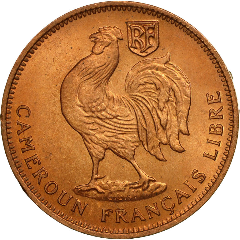 Camerun, 50 Centimes, 1943, Pretoria, FDC, Bronzo, KM:6