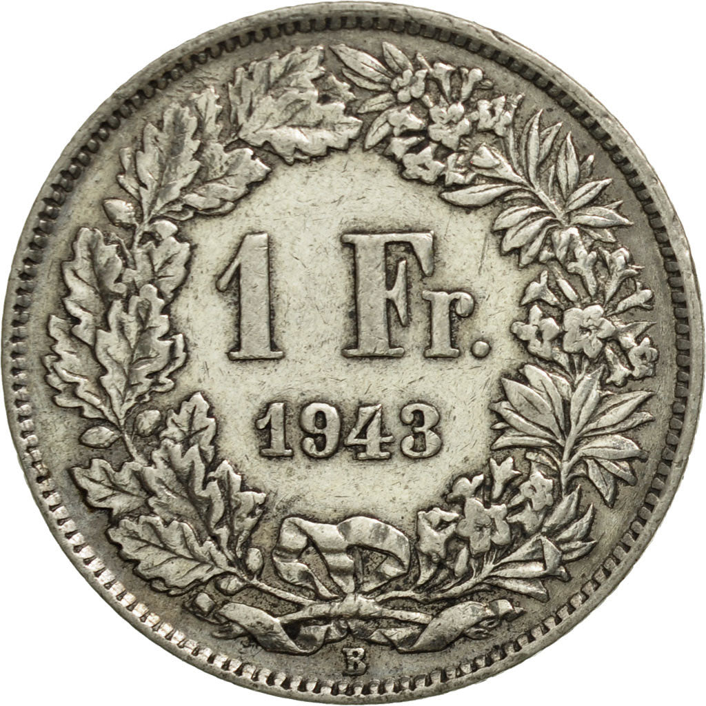 Moneta, Svizzera, Franc, 1943, Bern, BB, Argento, KM:24