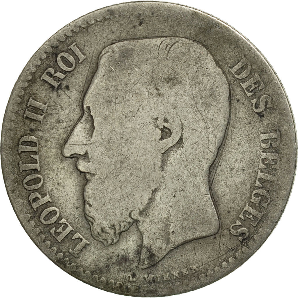 Belgium, Leopold II, Franc, 1869, F(12-15), Silver, KM:28.1
