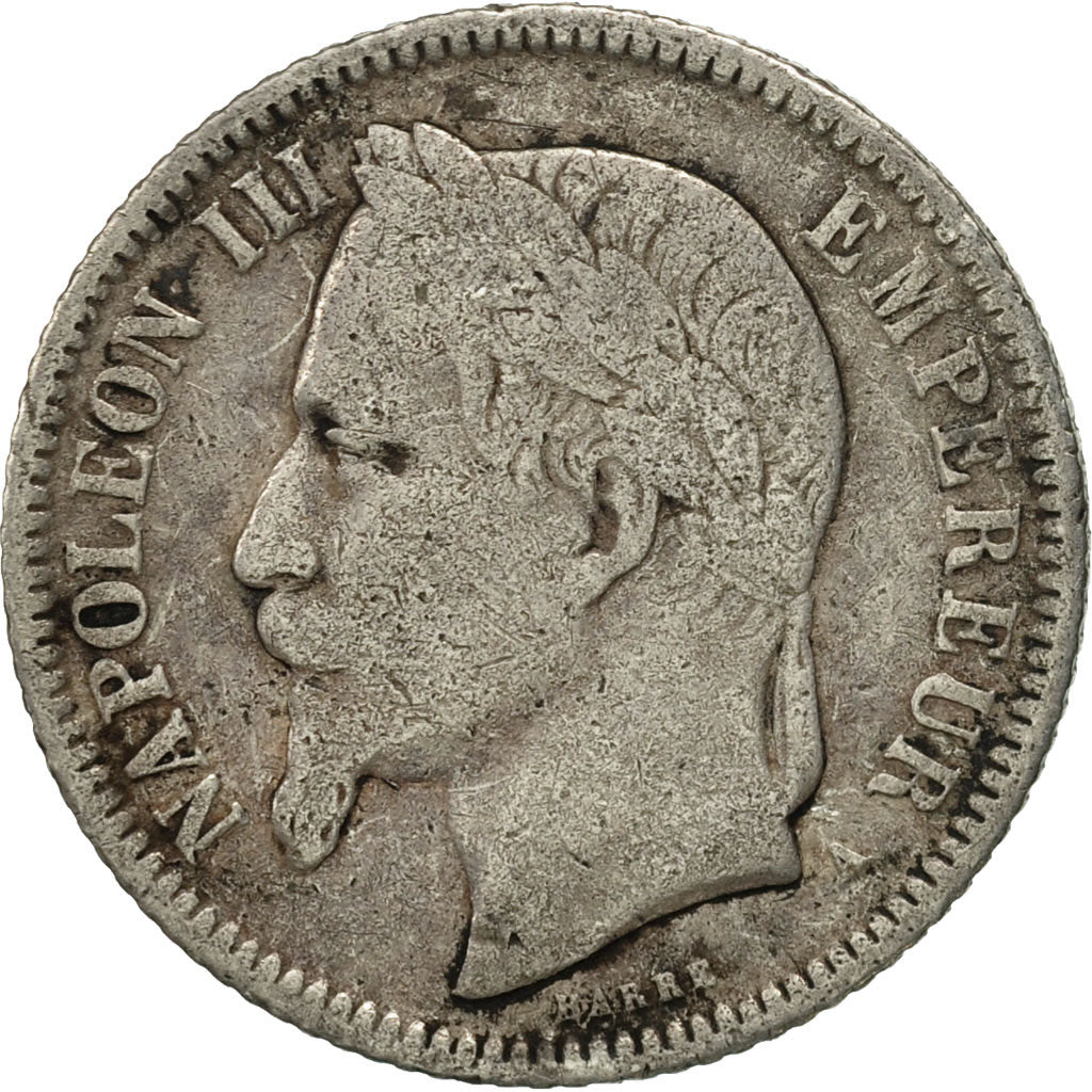 France, Napoleon III, Franc, 1866, Paris, TB, Argent, Gadoury:463