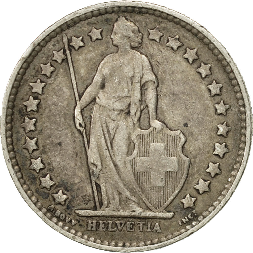 Coin, Switzerland, 1/2 Franc, 1916, Bern, VF(30-35), Silver, KM:23