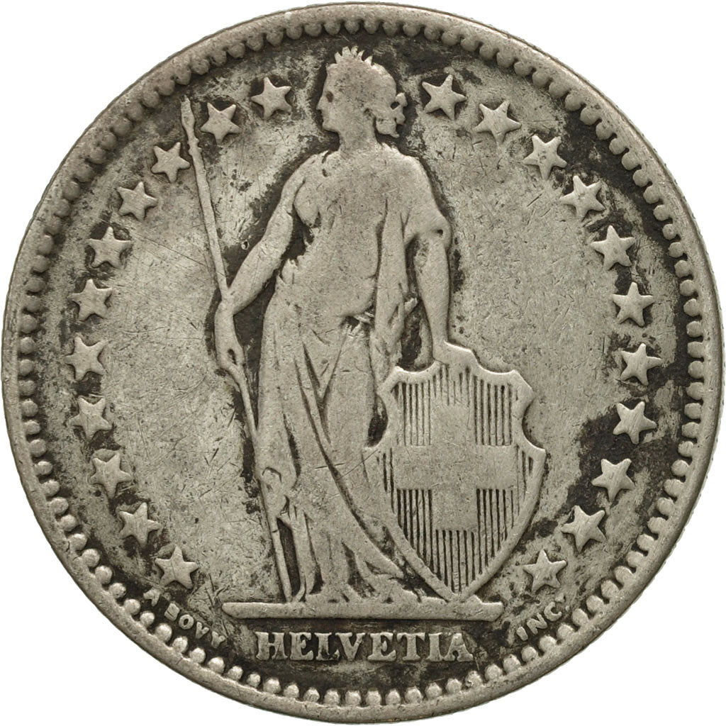 Coin, Switzerland, 2 Francs, 1920, Bern, VF(20-25), Silver, KM:21