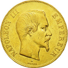 Moneta, Francia, Napoleon III, Napoléon III, 100 Francs, 1858, Paris, BB, Oro