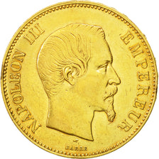 Moneda, Francia, Napoleon III, Napoléon III, 100 Francs, 1855, Paris, MBC, Oro