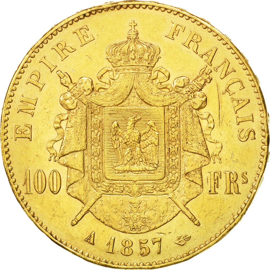 France, Napoleon III, 100 Francs, 1857, Paris, TTB, Or, Gadoury:1135