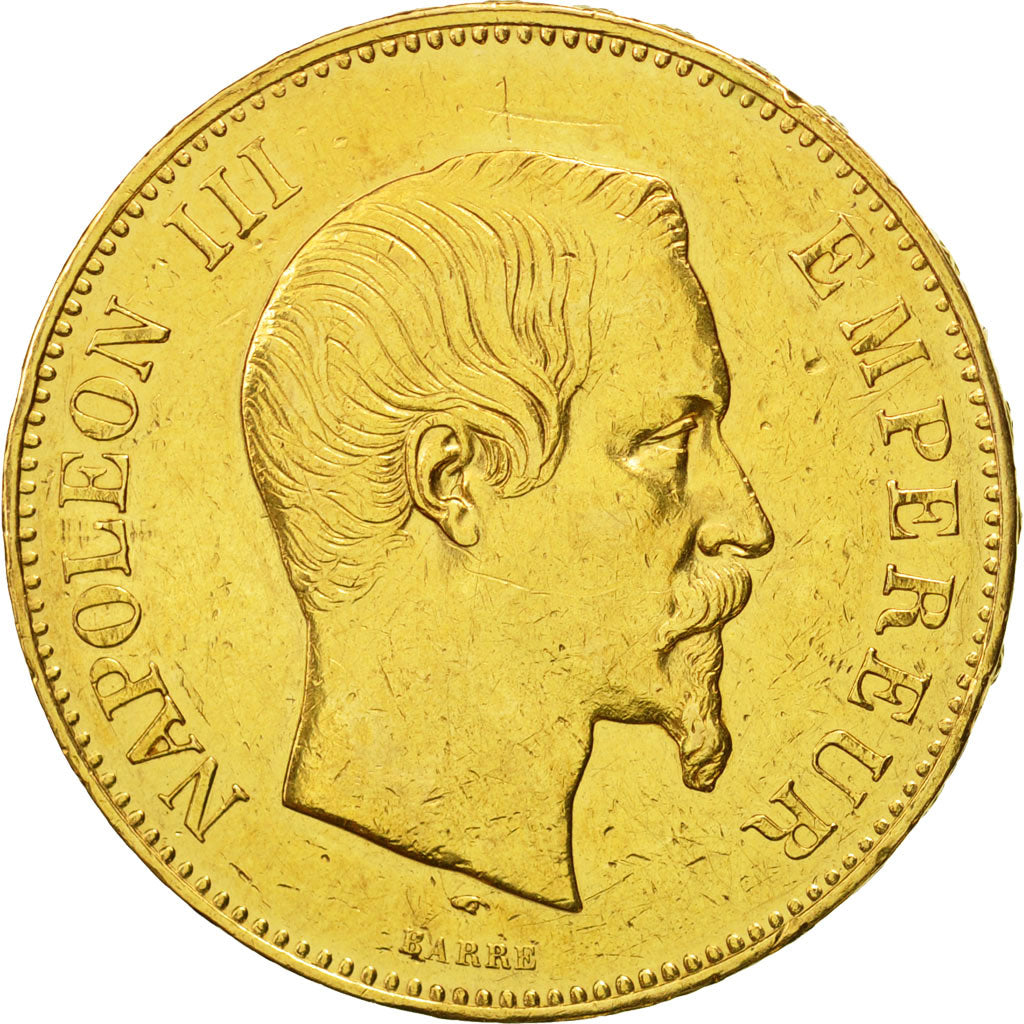 Moneda, Francia, Napoleon III, Napoléon III, 100 Francs, 1857, Paris, MBC, Oro