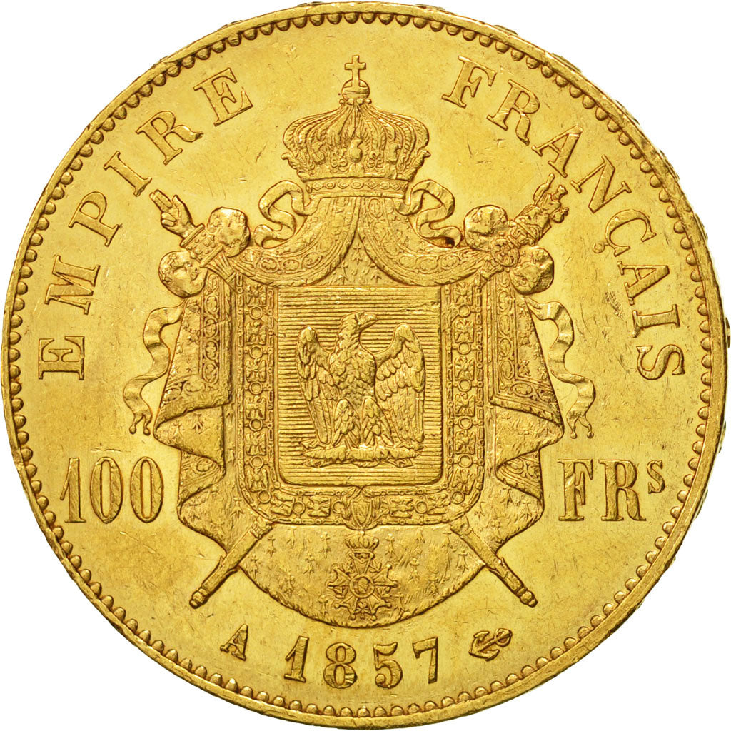 France, Napoleon III, 100 Francs, 1857, Paris, TTB, Or, Gadoury:1135
