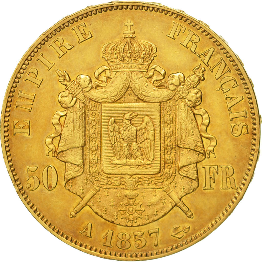 France, Napoleon III, 50 Francs, 1857, Paris, TTB+, Or, Gadoury:1111