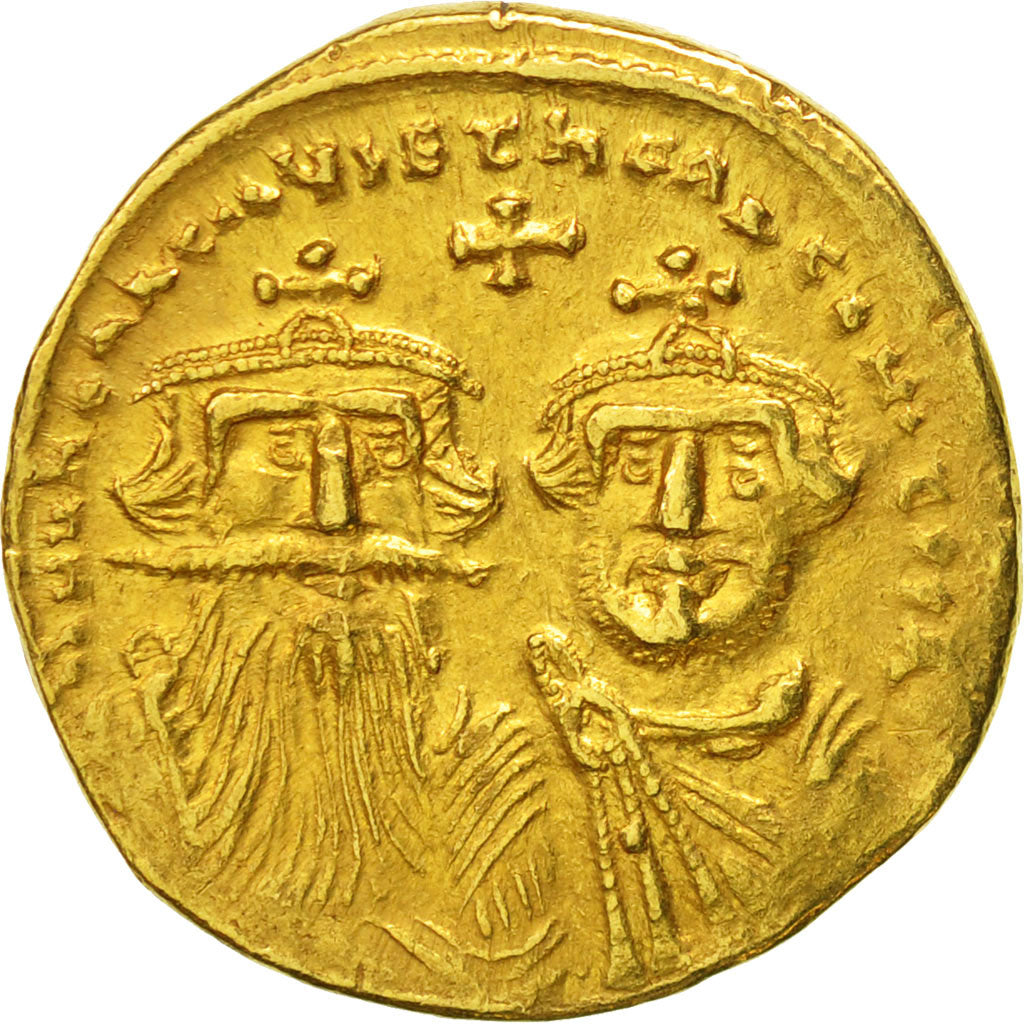 Coin, Heraclius 610-641, Solidus, Constantinople, AU(50-53), Gold, Sear:749
