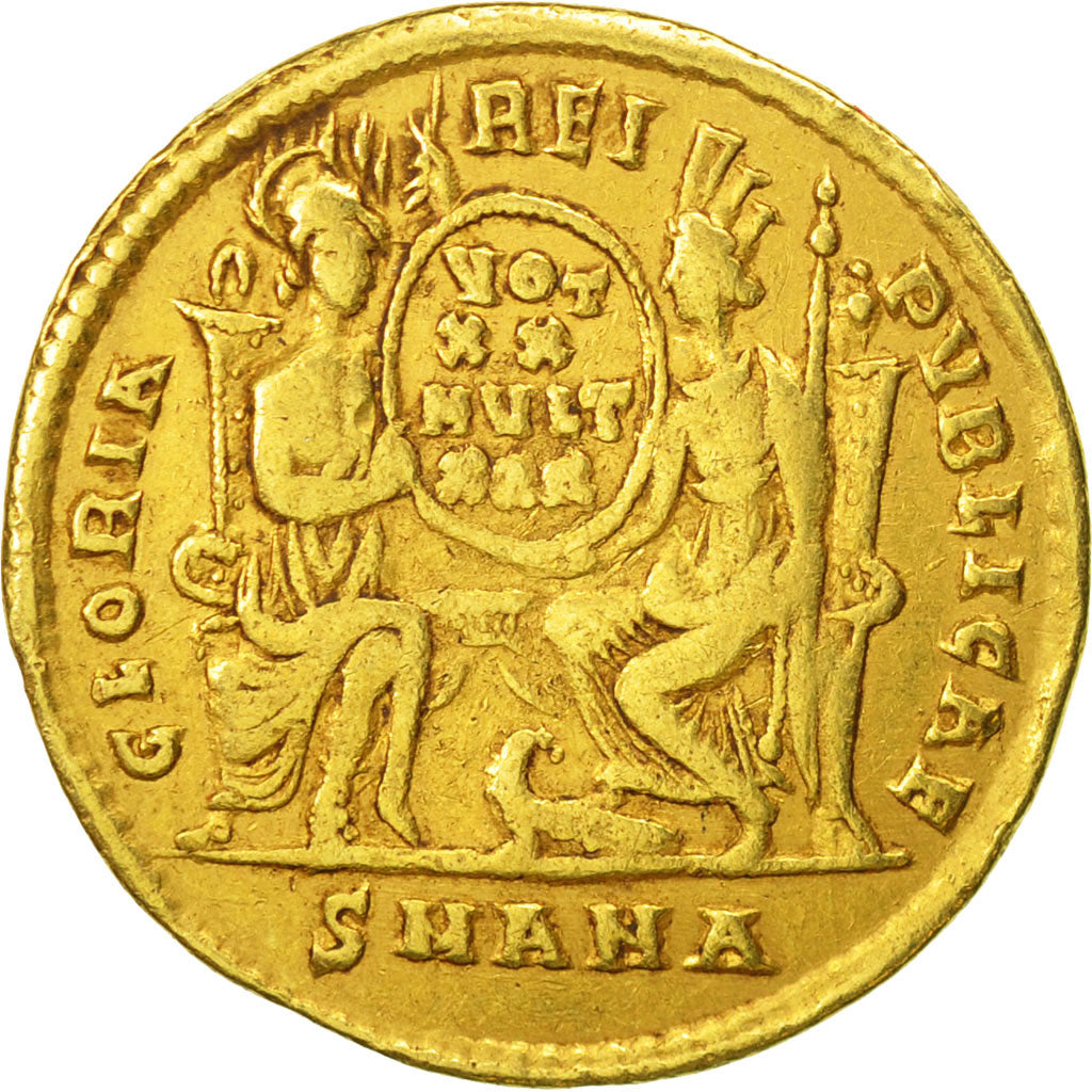 Constantius II, Solidus, Antioch, VF(30-35), Gold, RIC:81