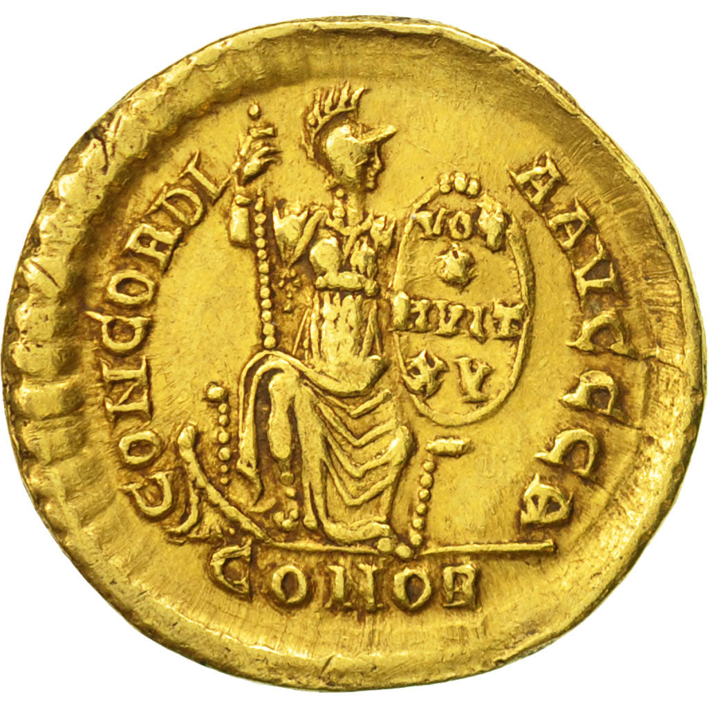 Coin, Theodosius I, Solidus, Thessalonica, AU(50-53), Gold, RIC:53