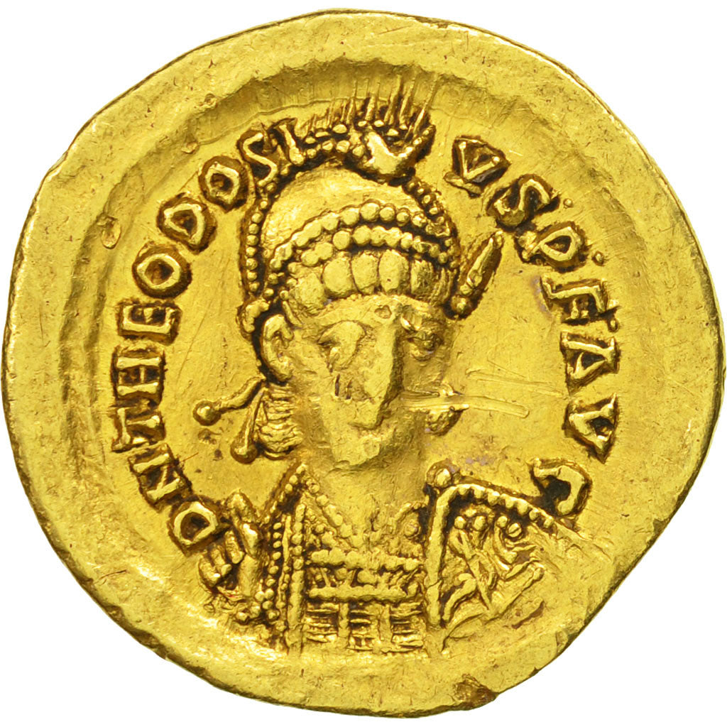 Theodosius II, Solidus, Constantinople, BB+, Oro, RIC:286