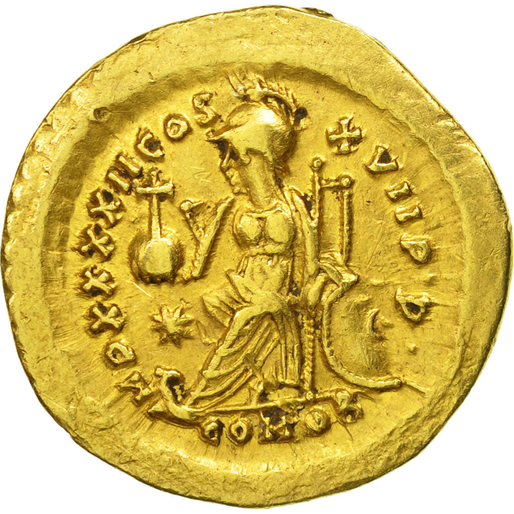 Theodosius II, Solidus, Constantinople, BB+, Oro, RIC:286