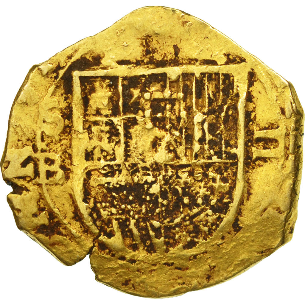 Spain, Philip III, 2 Escudos, Seville, undated type (1598-1601), VF(30-35), Gold