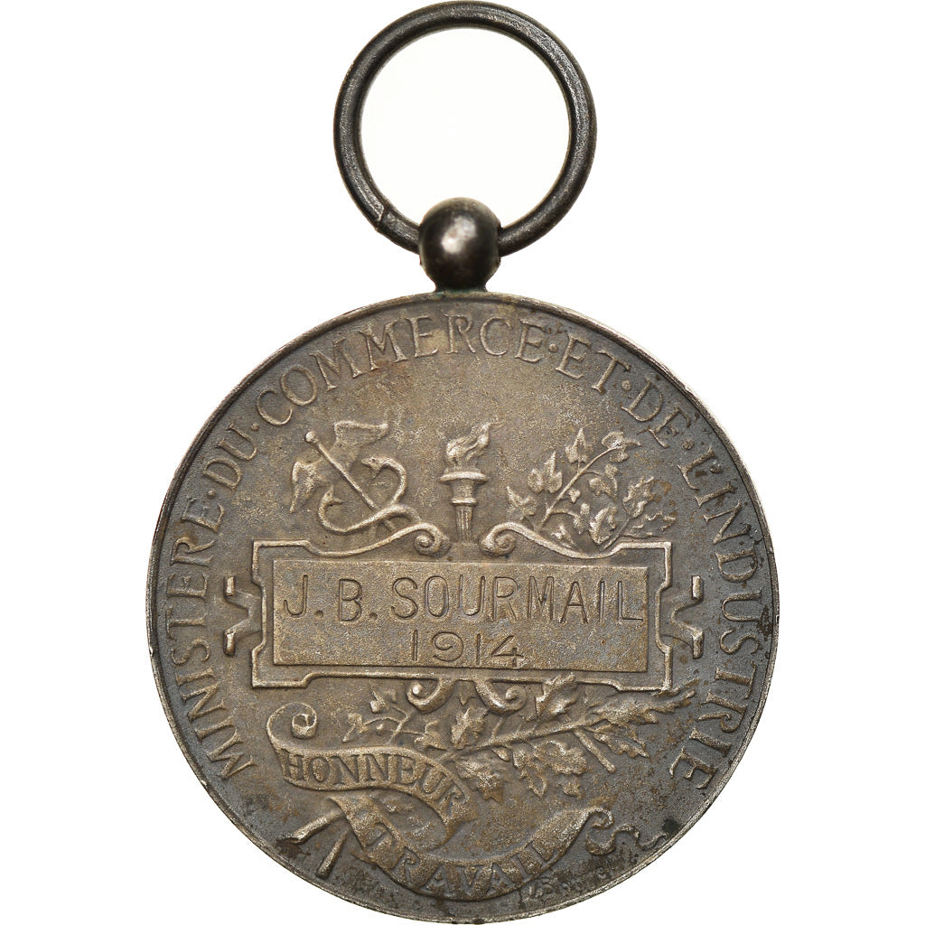 France, Industrie-Travail-Commerce, Medal, 1914, Very Good Quality, Borrel.A