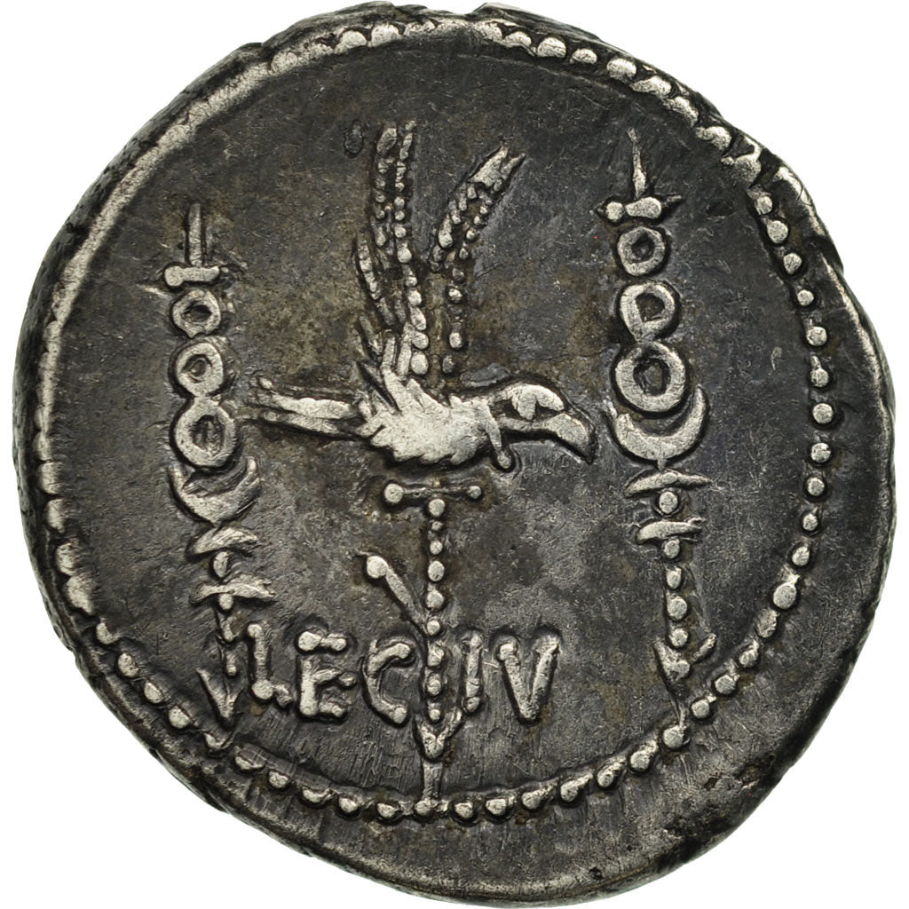Marcus Antonius, Denarius, Traveling Mint, AU(50-53), Silver, Crawford:544/17