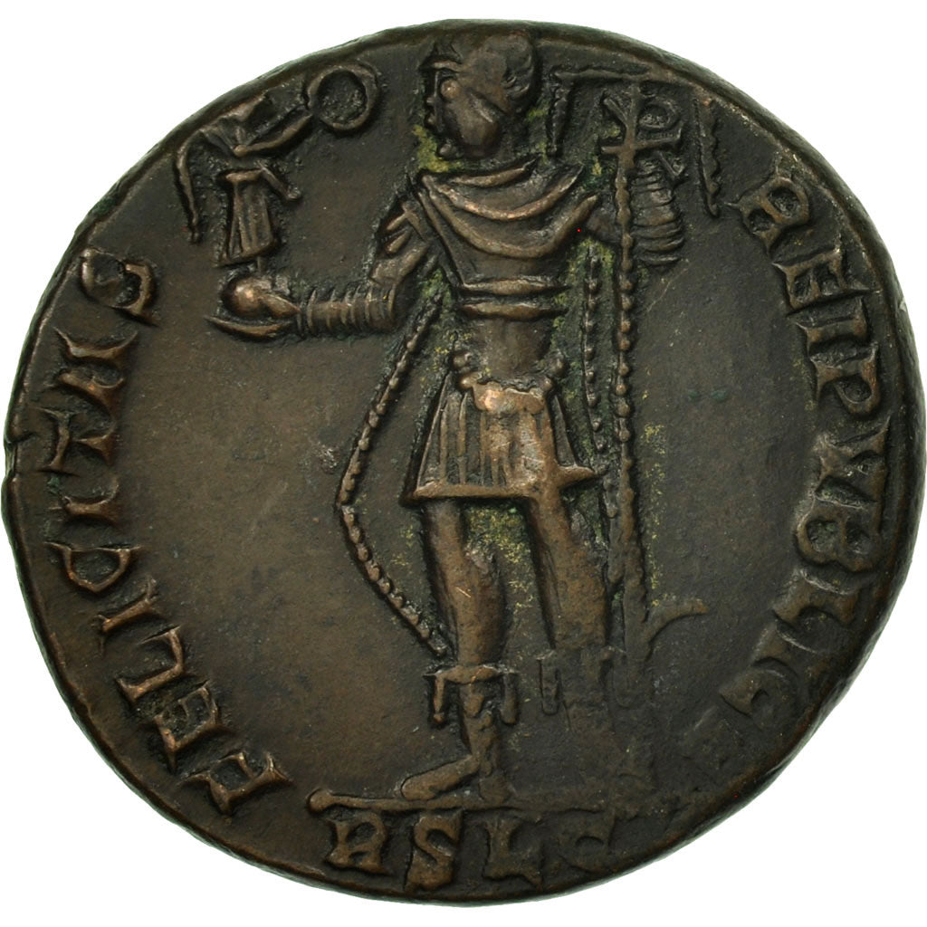 Coin, Magnentius, Maiorina, Lyons, AU(50-53), Bronze, RIC:112