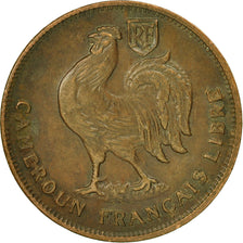Cameroon, Franc, 1943, Pretoria, AU(50-53), Bronze, KM:7