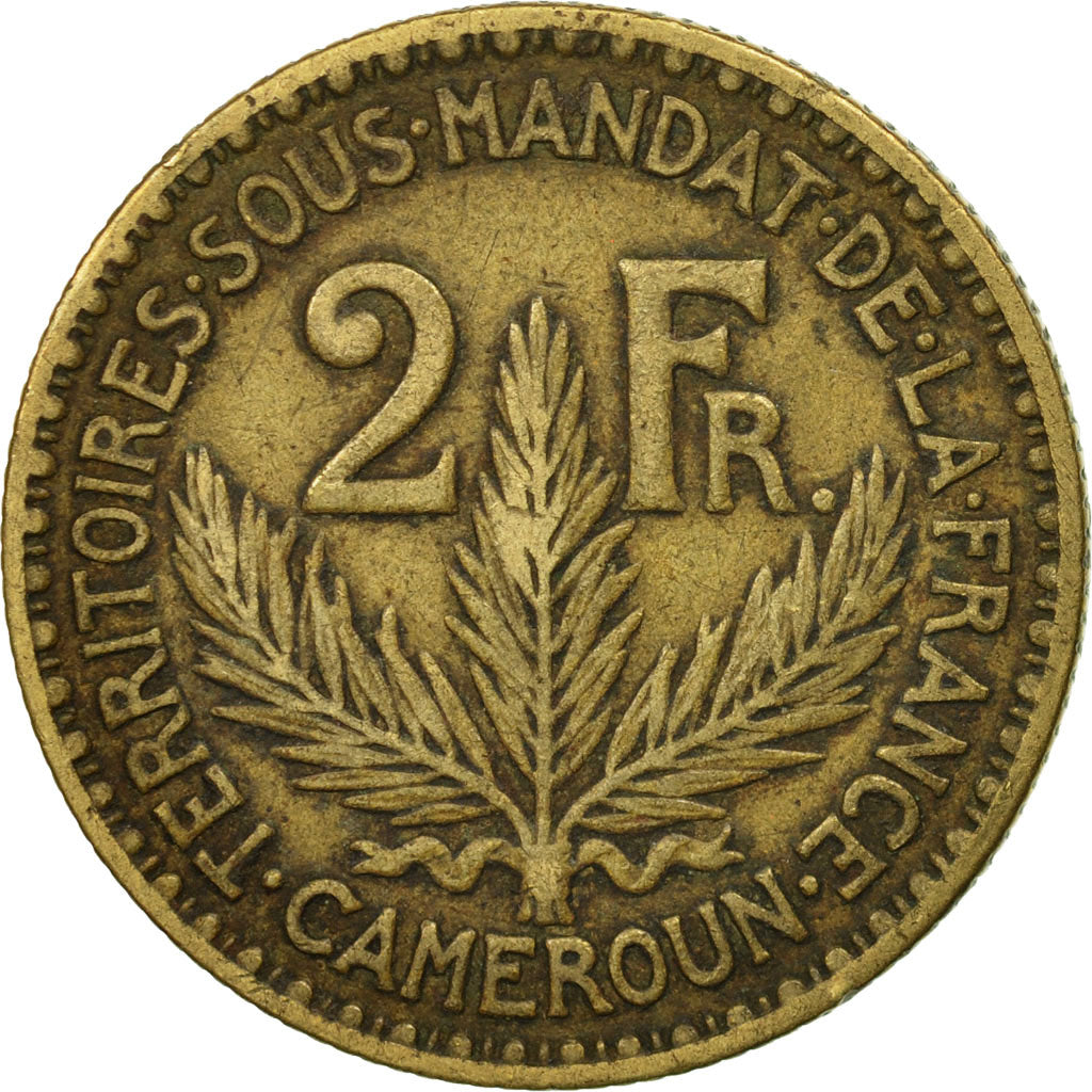 Cameroon, 2 Francs, 1924, Paris, EF(40-45), Aluminum-Bronze, KM:3