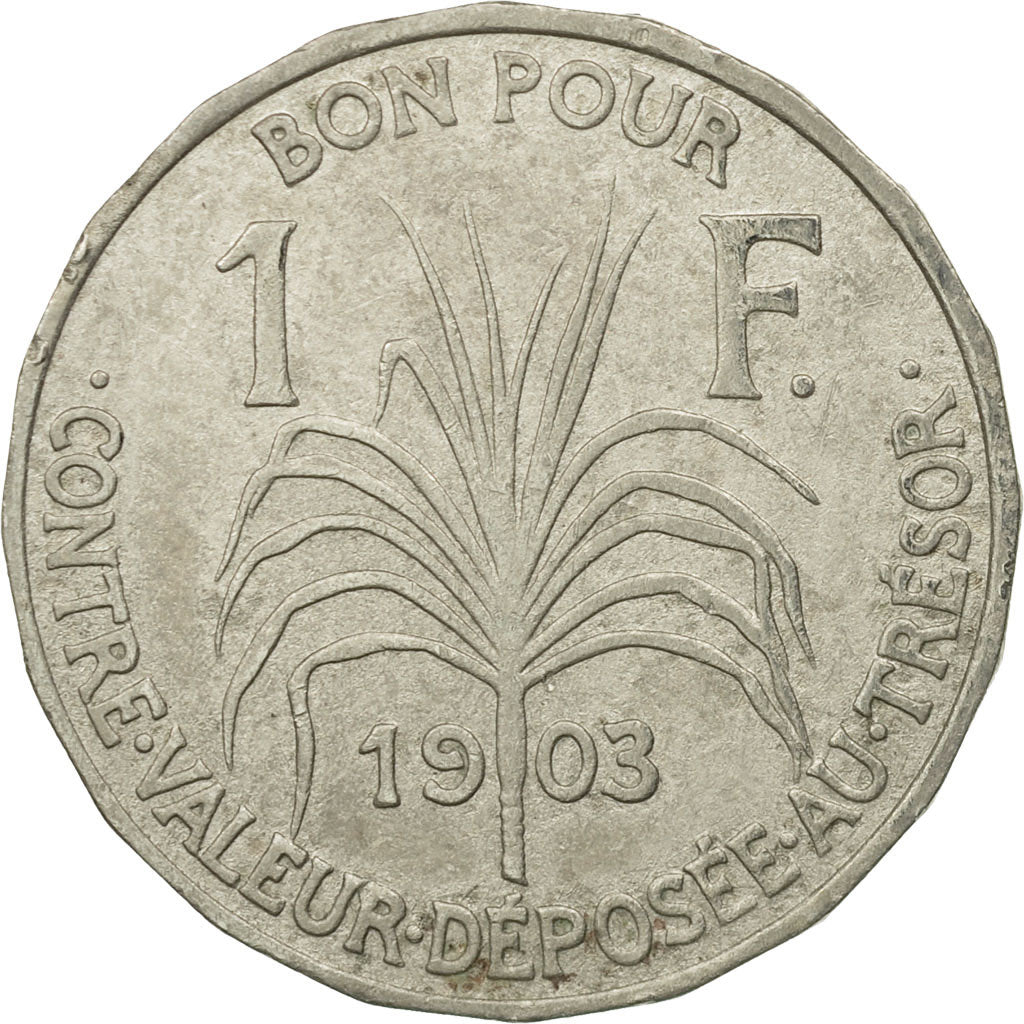 Guadeloupe, Franc, 1903, AU(50-53), Copper-nickel, KM:46, Lecompte:57