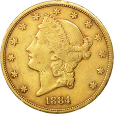United States, Liberty Head, $20, Double Eagle, 1884, U.S. Mint, Carson City
