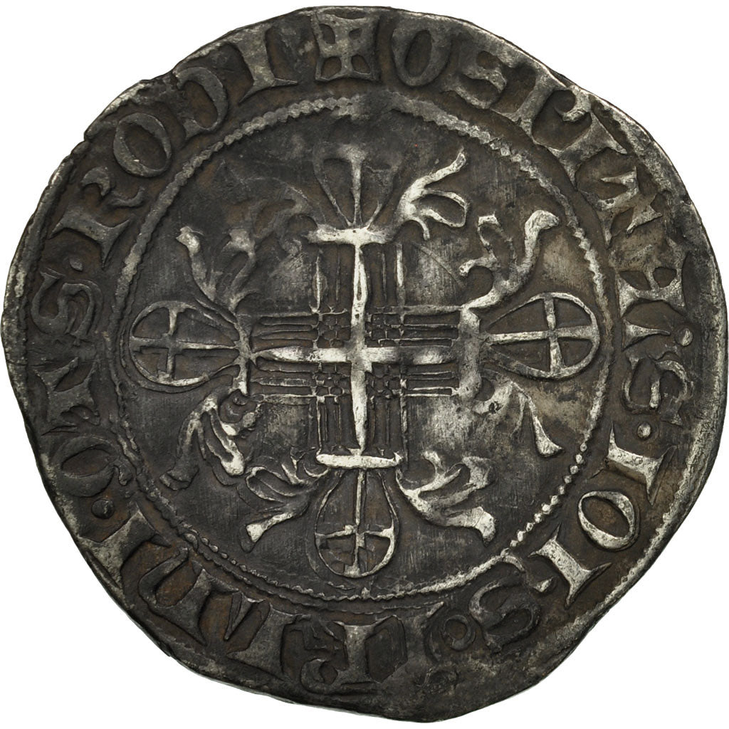 Rhodes, The Order of St John, Roger de Pins, Gigliato, EF(40-45), Silver