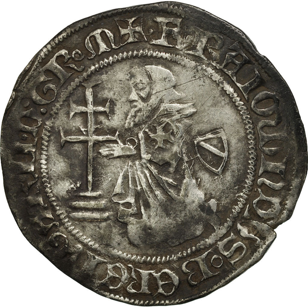 Rhodes, The Order of St John, Raymond Berenger, Gigliato, EF(40-45), Silver