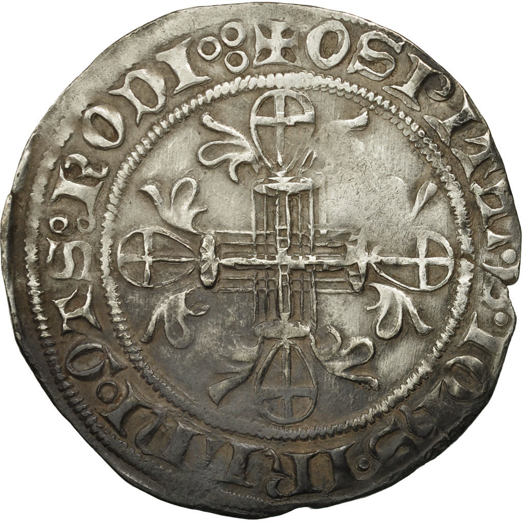 Rhodes, The Order of St John, Raymond Berenger, Gigliato, EF(40-45), Silver