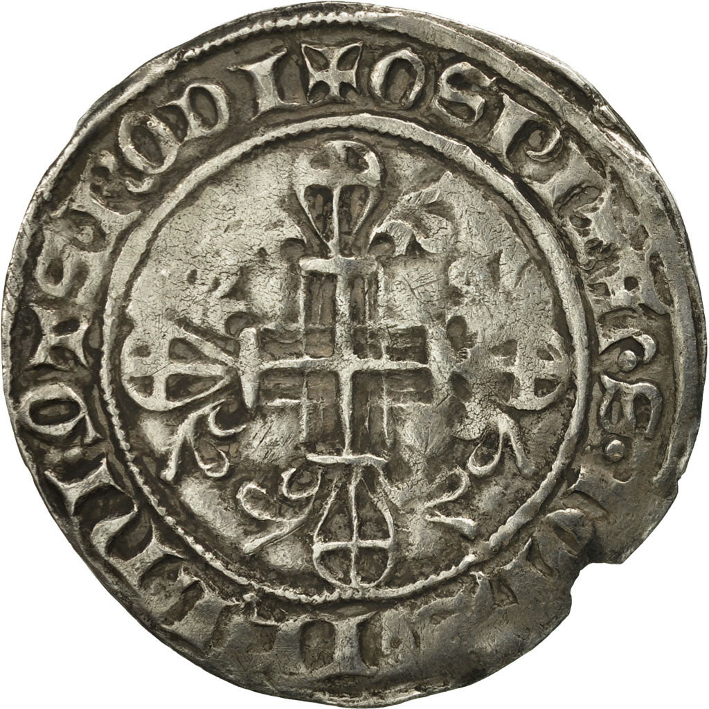 Rodi, The Order of St John, Raymond Berenger, Gigliato, MB+, Argento