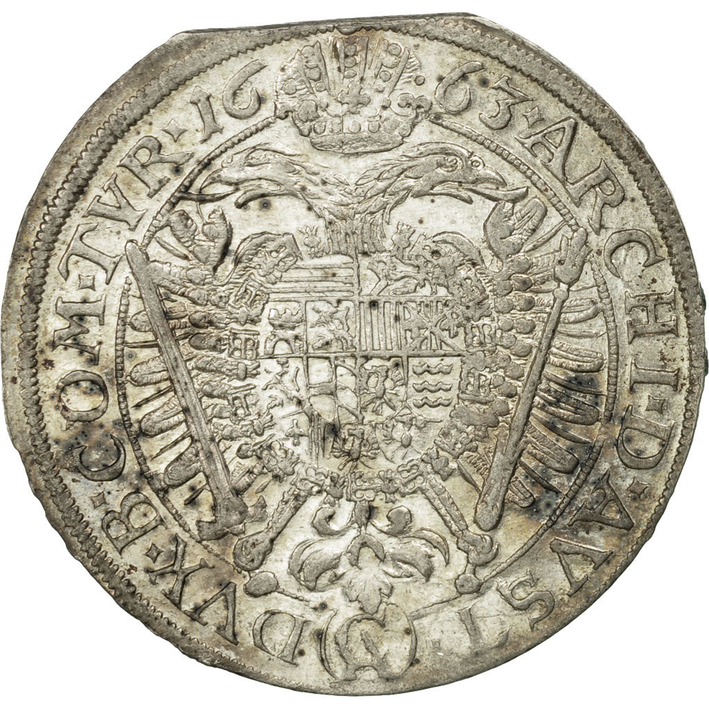Coin, Austria, Leopold I, 15 Kreuzer, 1663, Vienna, AU(55-58), Silver, KM:1170