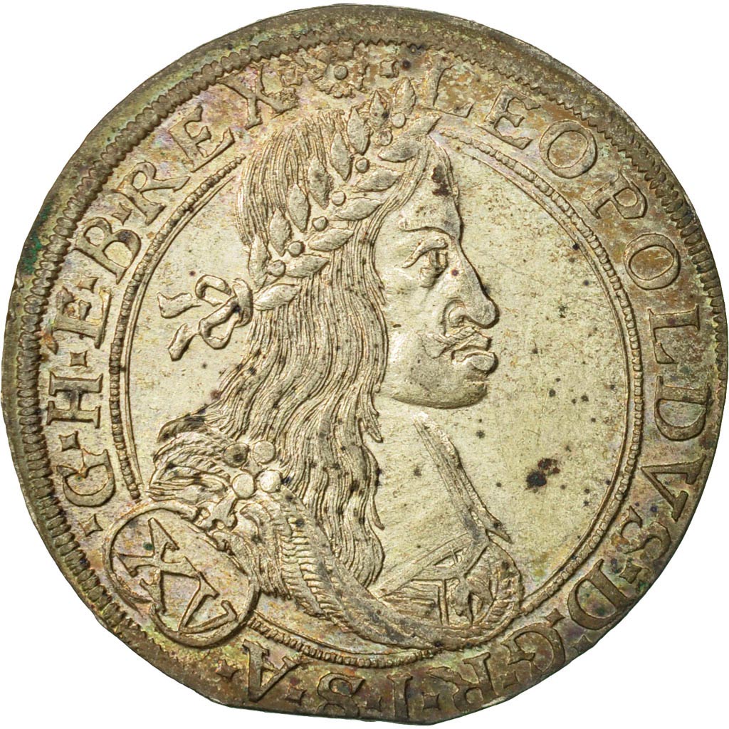Austria, Leopold I, 15 Kreuzer, 1663, Vienna, SPL, Argento, KM:1170, Herinek:922