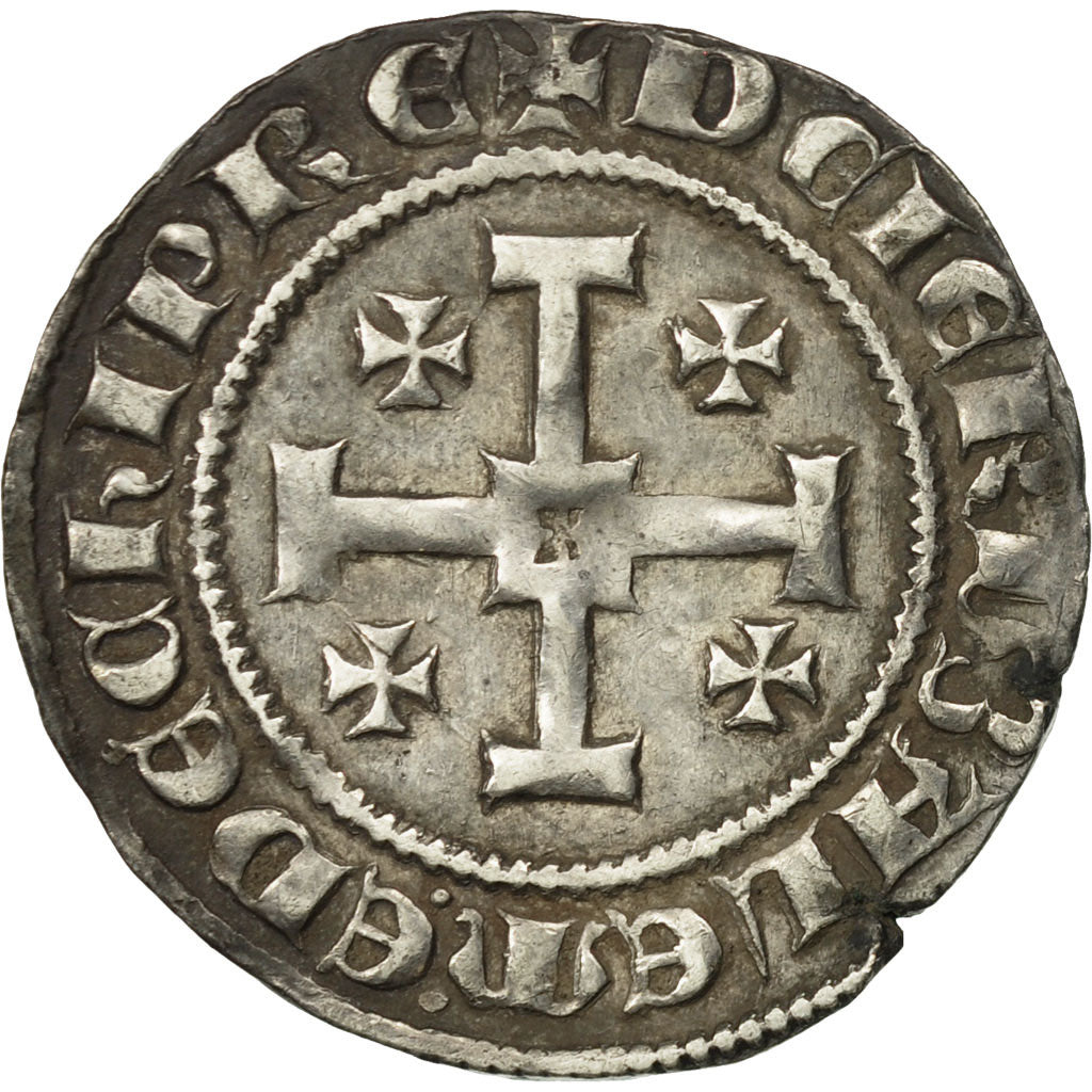 Croisades, Royaume de Chypre, Pierre II, Gros, Famagouste, TTB+, Argent