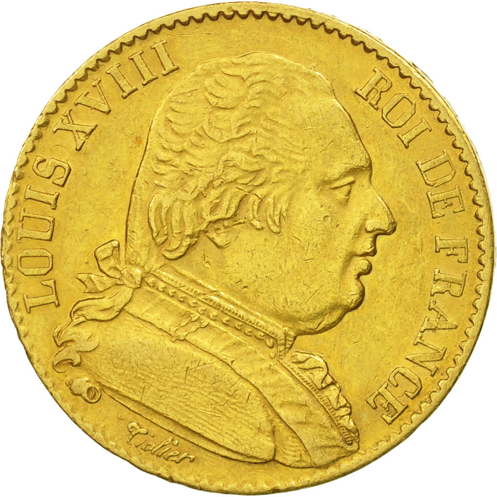Monnaie, France, Louis XVIII, Louis XVIII, 20 Francs, 1815, Paris, TTB+, Or