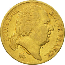 France, Louis XVIII, 20 Francs, 1818, Paris, EF(40-45), Gold, KM:712.1