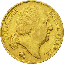 Moneta, Francia, Louis XVIII, Louis XVIII, 20 Francs, 1819, Lille, BB+, Oro