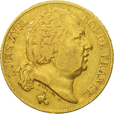 France, Louis XVIII, 20 Francs, 1824, Lille, TTB, Or, Gadoury:1028