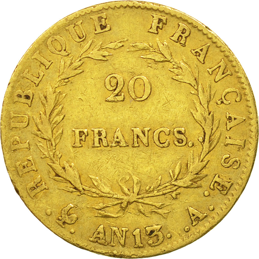 France, Napoléon I, 20 Francs, An 13, 1805, Paris, VF(30-35), Gold, KM:663.1
