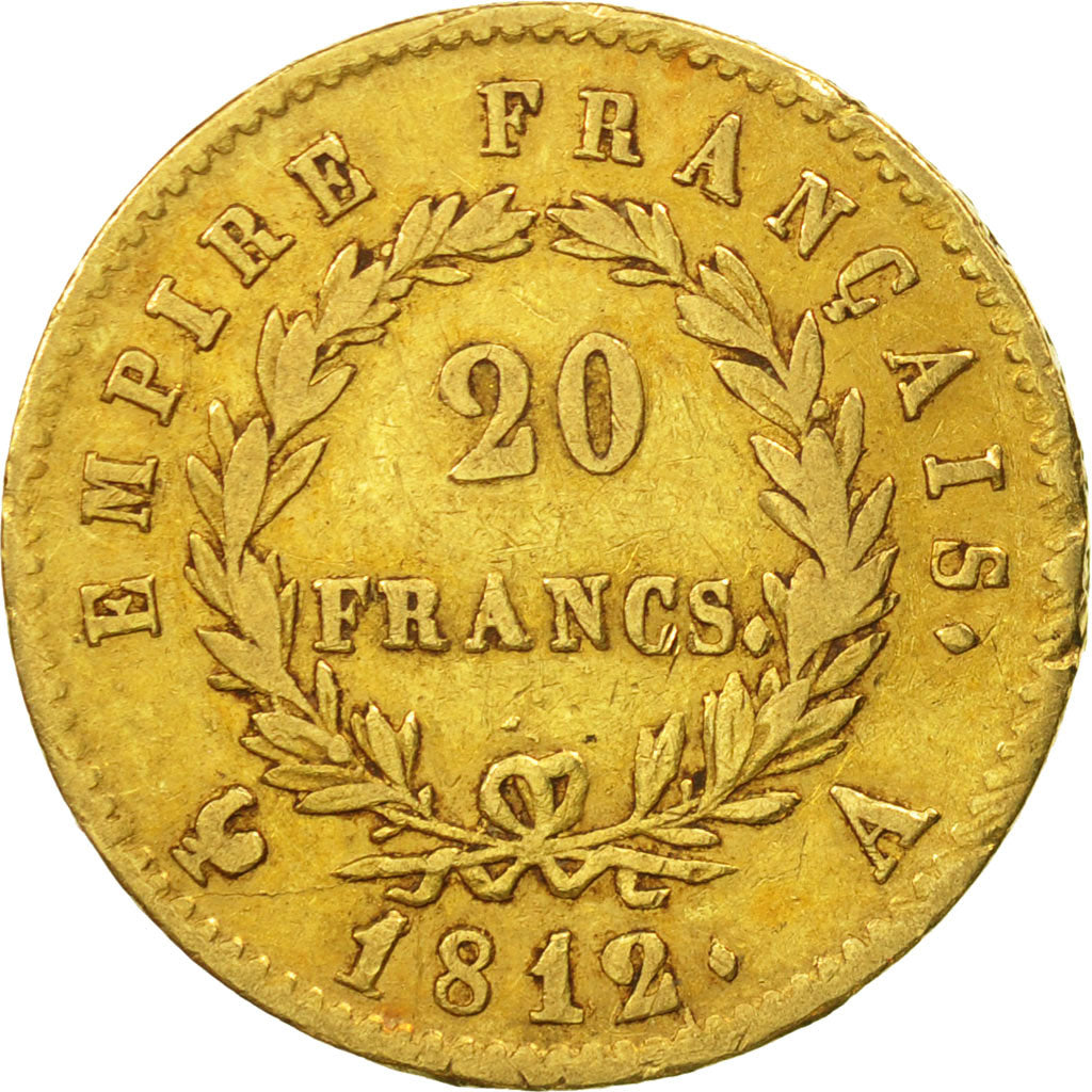 France, Napoléon I, 20 Francs, 1812, Paris, EF(40-45), Gold, KM:695.1
