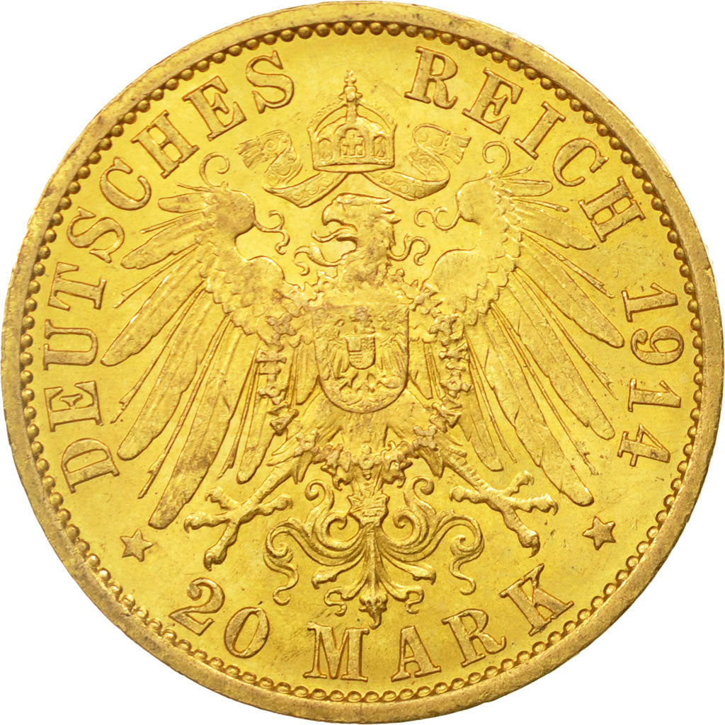 Moneta, Stati tedeschi, PRUSSIA, Wilhelm II, 20 Mark, 1914, Berlin, SPL, Oro