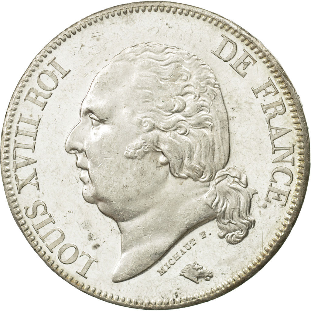 France, Louis XVIII, 5 Francs, 1824, Lille, SPL, Argent, Gadoury:614