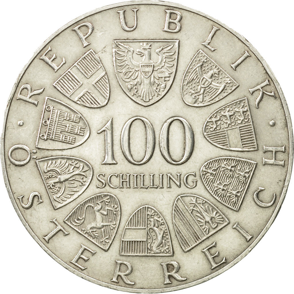 Austria, 100 Schilling, 1975, AU(55-58), Silver, KM:2923