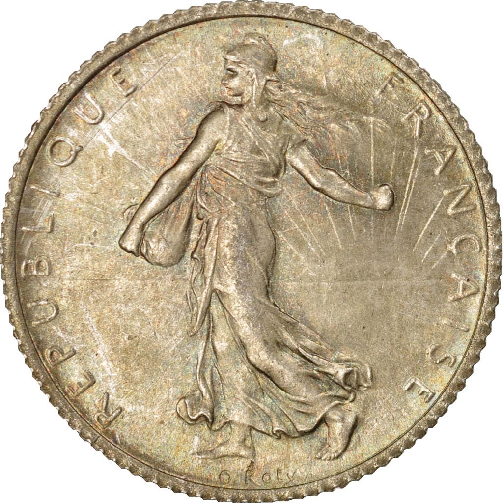 Coin, France, Semeuse, Franc, 1916, Paris, MS(64), Silver, KM:844.1, Gadoury:467
