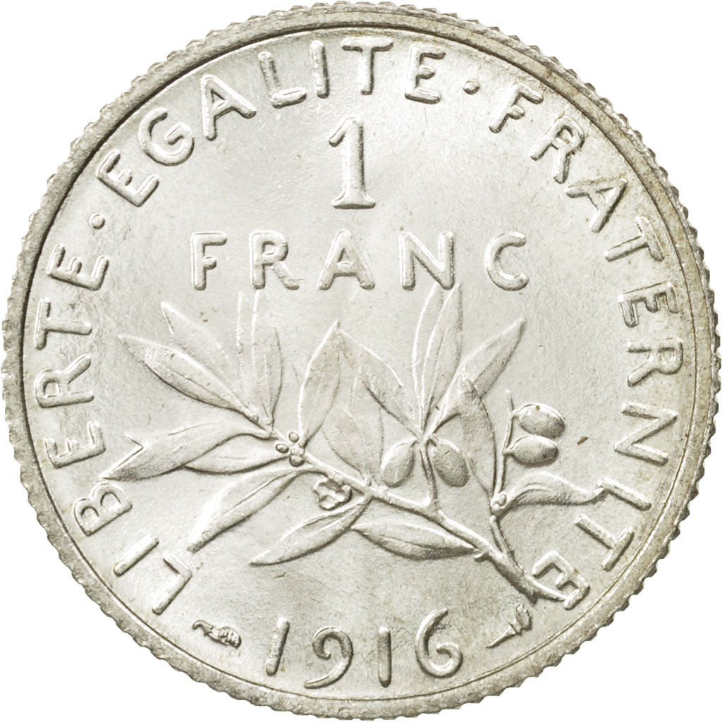 Monnaie, France, Semeuse, Franc, 1916, Paris, FDC, Argent, KM:844.1, Gadoury:467