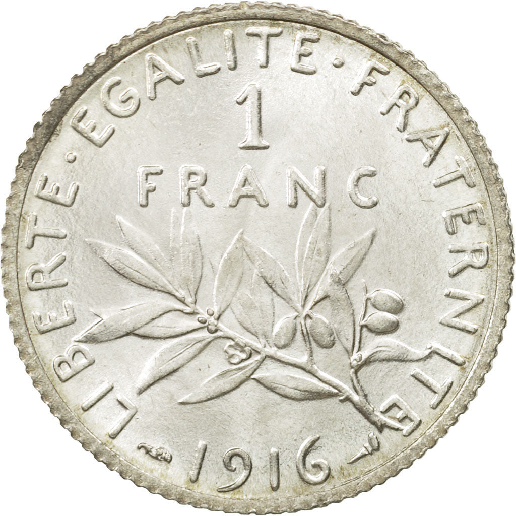 Moneta, Francia, Semeuse, Franc, 1916, Paris, FDC, Argento, KM:844.1