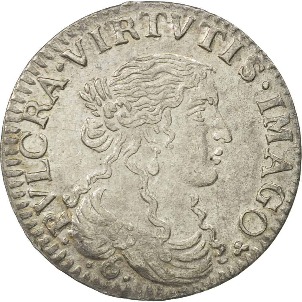Monnaie, France, DOMBES, 1/12 Ecu, 1668, TTB+, Argent
