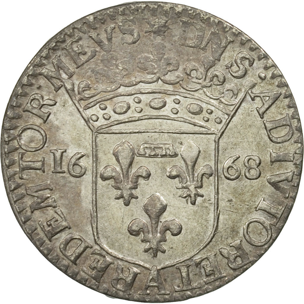 Monnaie, France, DOMBES, 1/12 Ecu, 1668, TTB+, Argent