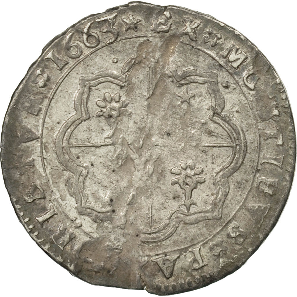 Italien Staaten, PAPAL STATES-AVIGNON, Alexander VII, Luigino, 1663, SS, KM:94