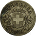 Moneta, Szwajcaria, 10 Rappen, 1850, Strasbourg, VF(30-35), Bilon, KM:6