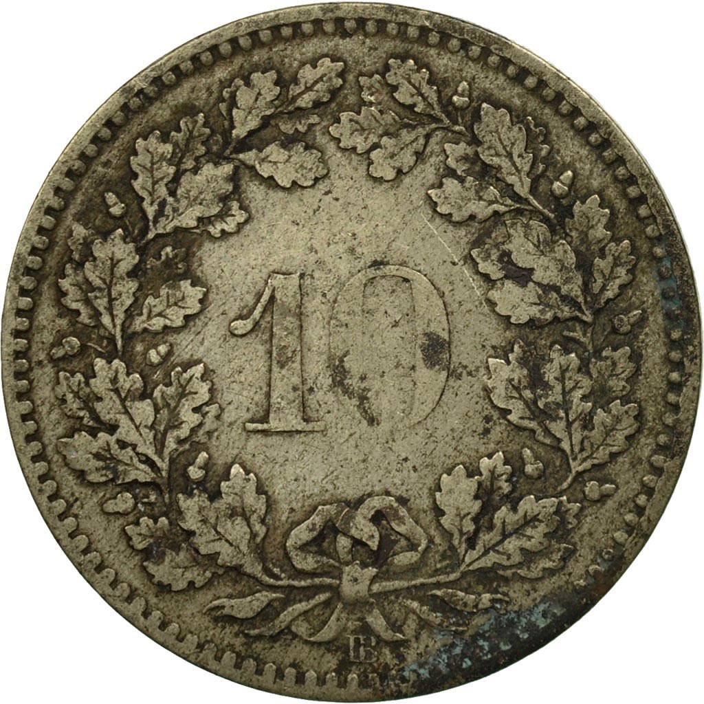 Moneda, Suiza, 10 Rappen, 1850, Strasbourg, BC+, Vellón, KM:6